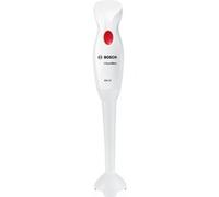Bosch Hausgeräte Batidora de mano CleverMixx MSM14000, pie batidor extraíble, mango ergonómico, carcasa ligera, cuchillo de 4 hojas, fácil limpieza, 400 W, blanco/rojo