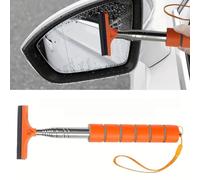 MSMDG Limpiaparabrisas Extensible para Espejo Retrovisor de Coche - Cepillo Limpiador con Forma de Gota de Lluvia, Compatible con Tesla Model Y Model X,Orange