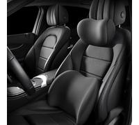 MSMDG Reposacabezas y cojín Lumbar para Asientos de Coche para Mercedes-Benz GLA SUV (X156), Alivia y Previene el Dolor de Espalda,A/Black-Headrest and Lumbar Cushion