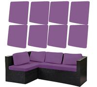 MSNCS 2/3/4/6/8/12/14 Piezas Funda De Cojín De Sofá Elástica para Exterior - Fundas Universales para Sofá De Terraza, Lavables Y Desmontables, Protección para Muebles De Jardín(Purple,8pcs)