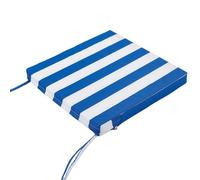 MSNCS Cojines Cuadrado para Sillas de Terraza 40x40/45x45 /50x50 cm, Impermeable Cojín para Sillas de Jardin,Espesor 5/8 cm,Cojín de Asiento Suave para Taburete Patio(Blue Stripes,40x40x5cm)