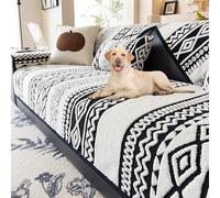 MSNCS Fundas para Sofa Universal Chaise Longue,Funda Cubre Sofas 3 2 4 5 plazas Peluche,Protector de Cubre Sofa Universal Antideslizante Lavable para Perros Gatos(Negro,70x180cm)