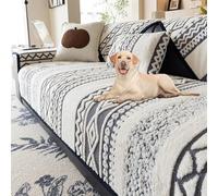 MSNCS Fundas para Sofa Universal Chaise Longue,Funda Cubre Sofas 3 2 4 5 plazas Peluche,Protector de Cubre Sofa Universal Antideslizante Lavable para Perros Gatos(Gris,110x160cm)