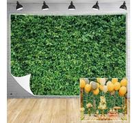 Msocio Telón de Fondo de poliéster de 10 x 8 pies con Hojas Verdes de Primavera para fotografía, Fondo de Hierba Verde para cumpleaños, Boda, Safari, Dinosaurio, Baby Shower, decoración de Fiesta