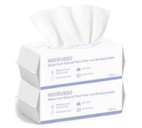 MSOEUESO - Toalla facial desechable, pañuelos faciales 100% algodón, paños secos para la cara, toallas limpias biodegradables, toallitas desmaquillantes, ultra suaves para adultos y bebés, 200