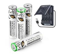 Mspalocell 1300mWh 1,5V Batería de Litio AAA Recargable con Cargador, 1,2V Ni-MH/1,5V Batería de Litio AAA Cargador rápido, Cable USB Incorporado Cargador Inteligente LCD, 4 Piezas Pilas AAA