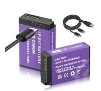 Mspalocell 2 piezas LP-E17 batería de repuesto con puerto de carga USB tipo C 1800mAh, Compatible con Canon XC10 XC15 EOS-R RA R6 R5 R7 EOS 60D 70D 80D 90D 5D Mark I Mark II Mark III IV 6D 7D