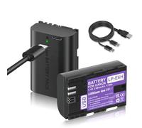 Mspalocell 2 piezas LP-E6 batería de repuesto 2400mAh con carga USB Tipo-C, compatible con cámaras Canon EOS 5D Mark II, EOS 5D Mark III, EOS 6D, 5DS, 7D, 60D, 60Da, 70D, LP-E6N