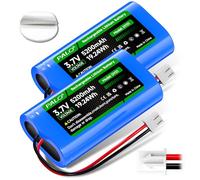 Mspalocell 3.7V 5200mAh XH2.54/2P Batería Conector, Baterías Litio Reutilizables 2 Piezas para Automóvil Juguete RC, Cámara Solar Inalámbrica, Altavoz Inalámbrico, Luz Led Exterior, Lámpara Pared