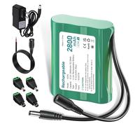 Mspalocell Batería 12V Litio Radio Dab 12.6V 2800mAh batería con Cargador y Adaptador de Conector y línea de conexión, para Sonido, Faros de luz Trasera, iluminación de Bicicletas, Escenario, Sonar