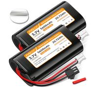 Mspalocell Batería 3.7V 5600mAh, baterías de Litio con Enchufe PH2.0/2P y SM-2P 2 Piezas para vehículos RC, cámaras solares inalámbricas, Dispositivos Bluetooth, iluminación, amplificadores de Audio