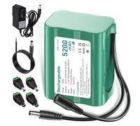 Mspalocell Batería Litio 12.6V 5200mAh, batería pequeña de 12V con Cargador y Adaptador Conector y línea conexión para Sonido, Dab Radio, iluminación bight, Faros, statespiano, Sonar