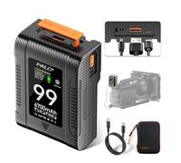 Mspalocell Batería V-Mount 99Wh 6700mA 14.8V, PD65W USB-C Battery V-Mount Carga rápida con Pantalla OLED, USB-C/BP/Dual D-Tap (Entrada/Salida), Salida DC/USB-A (PD65W) para cámara videocámara