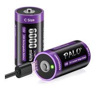 Mspalocell Baterías USB-C Litio C Batería 6000mWh LR14 Baterías Tipo C de Carga rápida de 1,5 V con Cable de Carga, Baja autodescarga, para Carrera Diapositiva de tráfico, batería de 2 Piezas
