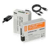 Mspalocell Pack de 2 Baterías de Repuesto LP-E8 2100 mAh con Carga USB Tipo C, Compatible con cámara Canon EOS 550D 600D 650D 700D X4 X5 X6i X7i T2i T3i
