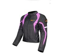 Msport Chaqueta de Moto Impermeable para Mujer, Chaqueta 4 Estaciones con Forro Térmico Extraíble, Transpirable y con Protecciones CE - Violeta S