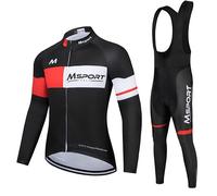 Msport Conjunto Profesional de Ciclismo - Maillot y Culotte con Tirantes, Acolchado Gel 6D Antishock, Tejido Técnico Transpirable - A011 3XL