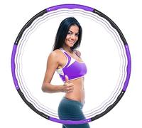 MSPORTS Aro de hula hoop para adultos con espuma, para perder peso, 8 segmentos, aro con capucha extraíble, adecuado para fitness/deporte (morado - antracita)