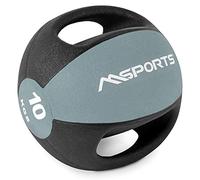 MSPORTS Balón Medicinal Premium con Asas 1-10 kg - Balones de Ejercicio Profesionales de Gimnasio, Pelota Medicinal