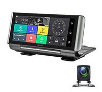 MSQL Cámara DVR para automóvil 4G de 7 Pulgadas, cámara de Tablero con Espejo de Doble Lente FHD 1080P, videocámara con Monitor Remoto GPS Android ADAS, 180 ° Plegable, grabación en Bucle