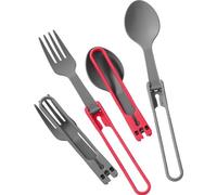 MSR Juego de cucharas y tenedores, 4 unidades, color rojo y gris
