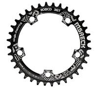 MSRECK Plato Ancho Estrecho 110 BCD 36T 38T 40T 42T 44T 46T 48T 50T 52T para Bicicleta de Carretera de 7 a 12 velocidades (Negro Redondo, 48T)