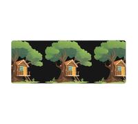 MSRHIUEF Alfombrilla de ratón extragrande con diseño de cabaña en una rama de árbol, 30,5 x 80 cm, para aprendizaje de juegos de oficina