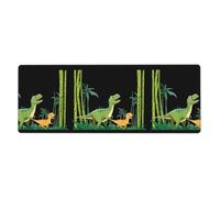 MSRHIUEF Alfombrilla de ratón extragrande con diseño de dinosaurios en el bosque de bambú, 12 x 31.5 pulgadas, para aprendizaje de juegos de oficina