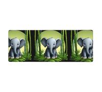 MSRHIUEF Alfombrilla de ratón extragrande con diseño de elefante de bosque de bambú, 30,5 x 80 cm, para aprendizaje de juegos de oficina