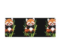 MSRHIUEF Alfombrilla de ratón extragrande con diseño de panda rojo en bosque de bambú, 12 x 31.5 pulgadas, para aprendizaje de juegos de oficina