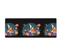 MSRHIUEF Goldfish in The Sea of Flowers Pattern - Alfombrilla de mouse extragrande de 12 x 31.5 pulgadas para aprendizaje de juegos de oficina