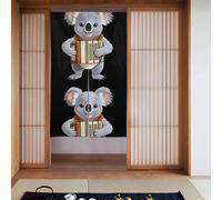MSRHIUEF Koala Playing The Accordeon - Cortina estampada para puertas, ventanas, separación de habitaciones, protección de privacidad, luz solar, viento y prevención de polvo, 2 unidades