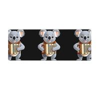 MSRHIUEF Koala Playing The Accordeon Pattern - Alfombrilla de mouse extragrande de 12 x 31.5 pulgadas para aprendizaje de juegos de oficina