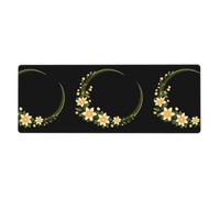 MSRHIUEF Solemn - Alfombrilla de ratón extragrande con diseño de corona verde de 12 x 31.5 pulgadas para aprendizaje de juegos de oficina