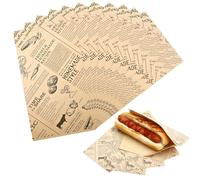 Mssushi 150 Bolsas de Papel Para Perrito Caliente,Bolsas de Papel Para Alimentos Resistentes al Aceite,Aptas Para Salchichas Enrolladas,Hot Dogs,Carros de Comida Y Puestos de Bocadillos