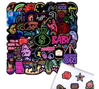 MsTeco 100 Piezas Pegatinas Neon,Graffiti Pegatinas Portatil Stickers Aesthetic Prueba de Agua Paquete de Pegatinas para Automóviles, Motocicletas, Bicicletas, Monopatines