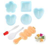 MsTeco De Molde De Bolas De ArrozDe Bricolaje Onigiri Molde Onigiri Molde para Sushi 5 Formas Únicas Molde Onigiri de con Cepillo de Silicona,para Cocina, Camping, Picnic, etc(Con Cuchara De Arroz)
