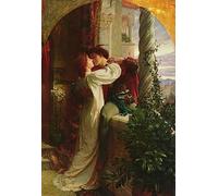 MSTECO Impresiones de Arte Pintura Cuadro de Tela para la Pared Famoso Romeo y Julieta de Frank Dicksee para la Decoración del Pasillo 60x90cm