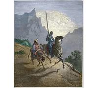 MSTECO Pintura de Decoración de Pared Impresiones de Lienzo Reproducción Don Quijote con Sancho Panza Don Quijote de la Mancha de Gustave Dore para la Decoración del Hogar 60x90cm