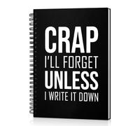 Msticey Crap I'll Forget Unless I Write It Down - Cuaderno de espiral de tapa dura de 160 páginas en blanco, regalos de humor para trabajadores de oficina, regalos divertidos para personas mayores,