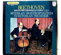 Mstislav Rostropovitch - Philips 6500 253 - Mstislav Rostropovitch, Sviatoslav Richter - Beethoven : Sonates pour Violoncelle et Piano N° 1,4,5 - (Disque vinyle 33 tours LP (et non CD).
