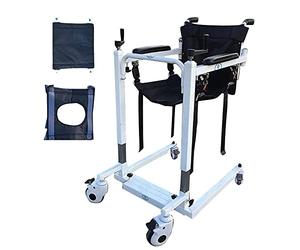 Mstiyx Home Grua Enfermos Sillas de Ruedas, Transporte enfermeria Silla Ducha Mayores con Asiento Blando y Asiento de Inodoro para Ancianos, autoservicio Silla de Transferencia discapacitados
