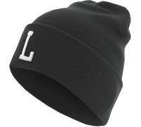 MSTRDS Beanie Letter Cuff Knit Beanie Negro Einheitsgröße