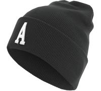 MSTRDS Beanie Letter Cuff Knit Beanie Negro Einheitsgröße