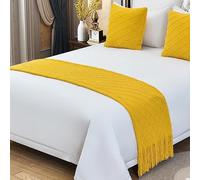 MSTZA 65 * 180~65x260 Cm Manta De Tiro De Sofá Tejida De Cable Grande Simple, Camino De Cama Decorativo Suave Y Cálido, Juego De Cojines para El Dormitorio del Hogar, El Hotel