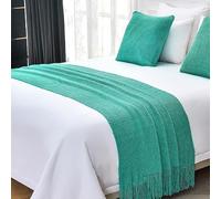 MSTZA 65 * 180~65x260 Cm Manta De Tiro De Sofá Tejida De Cable Grande Simple, Camino De Cama Decorativo Suave Y Cálido, Juego De Cojines para El Dormitorio del Hogar, El Hotel