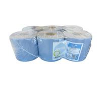 MSU - Bobina Papel Secamanos Mecha AZUL | Absorción superior con celulosa virgen 100% | Ideal para cocinas industriales, baños, talleres | Pack 6 unidades Azul