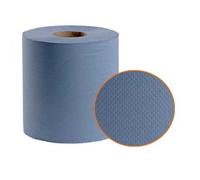 MSU - Bobina Papel Secamanos Mecha AZUL | Absorción superior con celulosa virgen 100% | Ideal para cocinas industriales, baños, talleres | Pack 6 unidades Azul