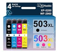 Msudoku 503XL Cartuchos de Impresora compatibles con Epson 503 XL Multipack para Epson Expression Home XP-5200 XP-5205 Workforce WF-2960 WF-2965 WF-2960DWF WF-2965DWF (Negro/Cian/Magenta/Amarillo)