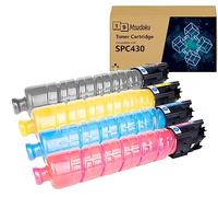 Msudoku Cartucho de tóner compatible SP C430A C440DN de repuesto para Ricoh 821105 821106 821107 821108 para Ricoh Aficio SP C430A C440DN C430DN C431DNHT C431DNHW (negro, cian, magenta, amarillo, 4
